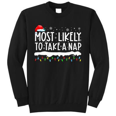 Most Likely To Take A Nap Family Matching Christmas Sweatshirt