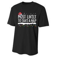 Most Likely To Take A Nap Family Matching Christmas Performance Sprint T-Shirt