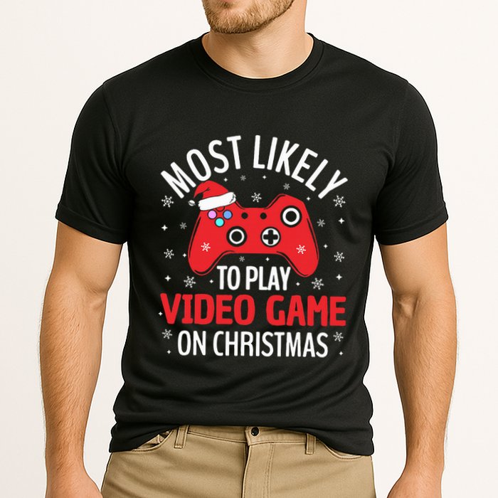 Most Likely To Play Video Game Christmas  Performance Shirt