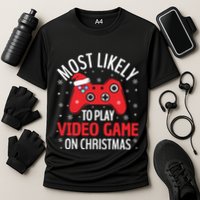 Most Likely To Play Video Game Christmas  Performance Shirt
