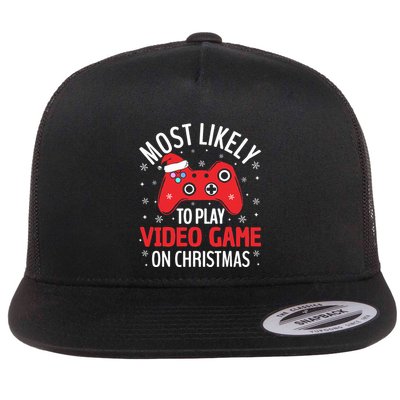 Most Likely To Play Video Game Christmas  Flatbill Hat