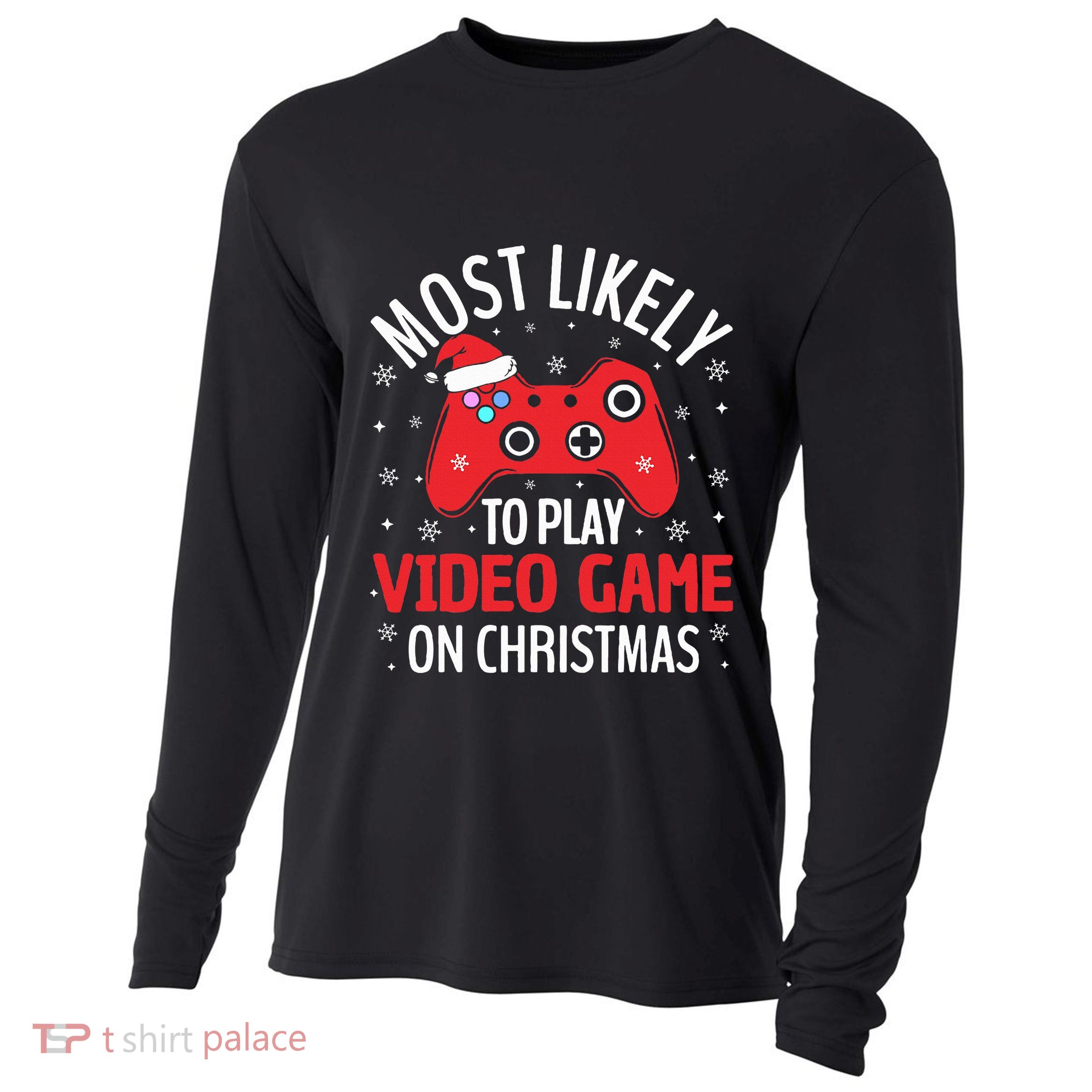 Most Likely To Play Video Game Christmas  Cooling Performance Long Sleeve Crew
