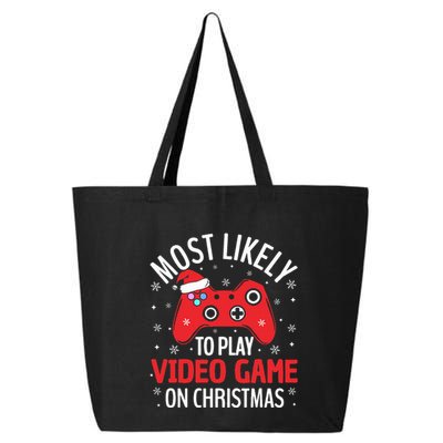 Most Likely To Play Video Game Christmas  25L Jumbo Tote