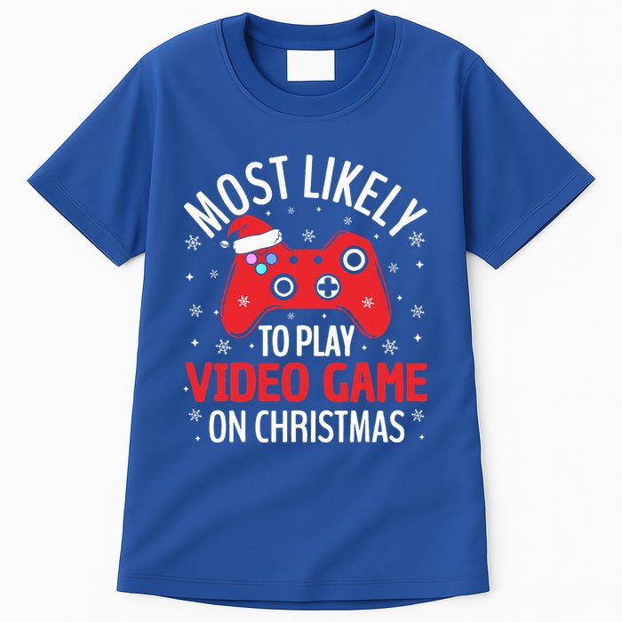 Most Likely To Play Video Game Christmas  Tall T-Shirt