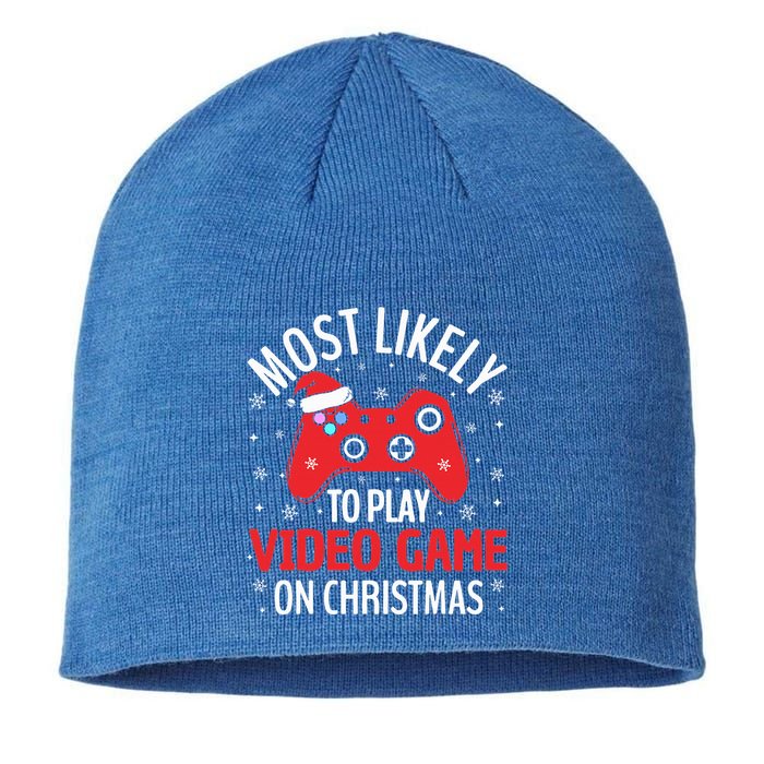 Most Likely To Play Video Game Christmas  Sustainable Beanie