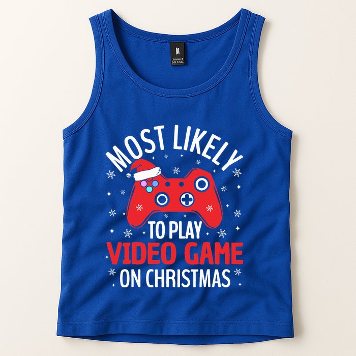 Most Likely To Play Video Game Christmas  Tank Top