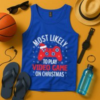 Most Likely To Play Video Game Christmas  Tank Top