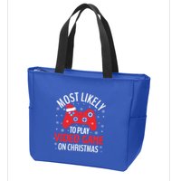 Most Likely To Play Video Game Christmas  Zip Tote Bag