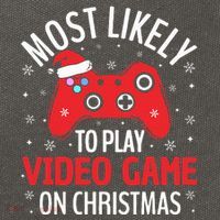 Most Likely To Play Video Game Christmas  Cotton Canvas Backpack