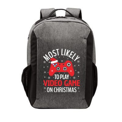 Most Likely To Play Video Game Christmas  Vector Backpack