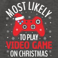 Most Likely To Play Video Game Christmas  Vector Backpack
