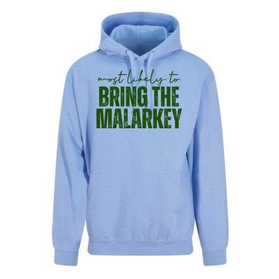 Most Likely To Bring The Malarkey St Patricks Unisex Surf Hoodie