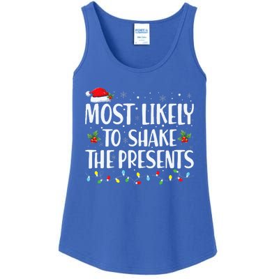 Most Likely To Shake The Presents Family Matching Christmas  Ladies Essential Tank