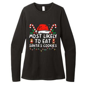 Most Likely To Eat Santas Cookies Family Christmas Holiday Womens CVC Long Sleeve Shirt