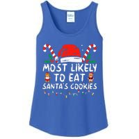 Most Likely To Eat Santas Cookies Family Christmas Holiday Ladies Essential Tank