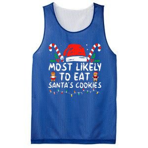 Most Likely To Eat Santas Cookies Family Christmas Holiday Mesh Reversible Basketball Jersey Tank