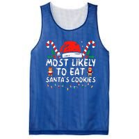 Most Likely To Eat Santas Cookies Family Christmas Holiday Mesh Reversible Basketball Jersey Tank