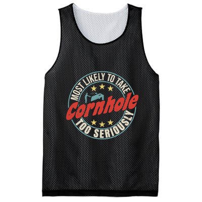 Most Likely To Take Cornhole Too Seriously Sack Toss Circle Mesh Reversible Basketball Jersey Tank