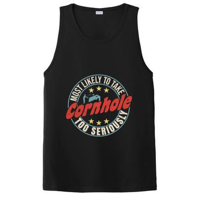 Most Likely To Take Cornhole Too Seriously Sack Toss Circle PosiCharge Competitor Tank
