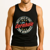 Most Likely To Take Cornhole Too Seriously Sack Toss Circle Tank Top