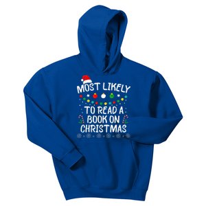 Most Likely To Read A Book On Christmas Book Lover Xmas  Kids Hoodie