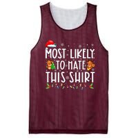 Most Likely To Hate This Family Christmas Pajamas Mesh Reversible Basketball Jersey Tank