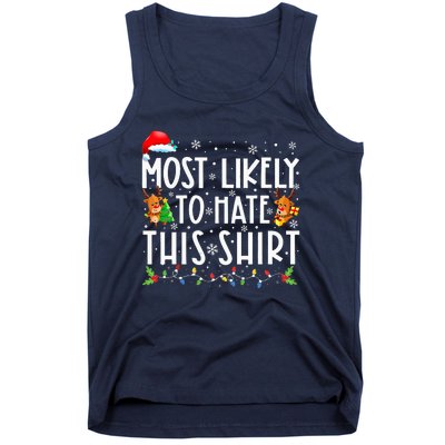 Most Likely To Hate This Family Christmas Pajamas Tank Top