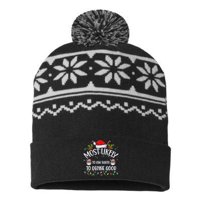 Most Likely To Ask Santa To Define Good On Christmas Xmas USA-Made Snowflake Beanie