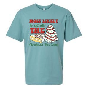 Most Likely To Eat All The Christmas Tree Cakes Debbie Sueded Cloud Jersey T-Shirt