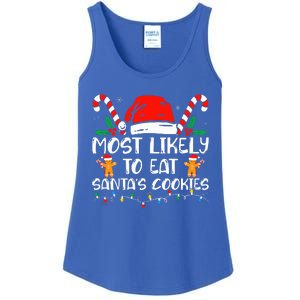 Most Likely To Eat Santas Cookies Family Christmas Pajamas Ladies Essential Tank