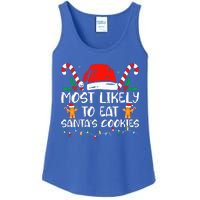 Most Likely To Eat Santas Cookies Family Christmas Pajamas Ladies Essential Tank