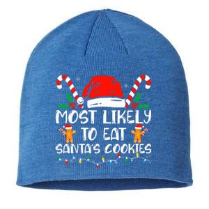 Most Likely To Eat Santas Cookies Family Christmas Pajamas Sustainable Beanie