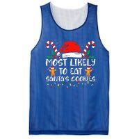 Most Likely To Eat Santas Cookies Family Christmas Pajamas Mesh Reversible Basketball Jersey Tank