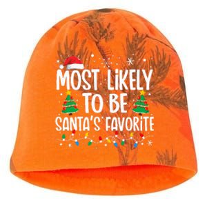 Most Likely To Be SantaS Favorite Family Christmas Matching Kati - Camo Knit Beanie