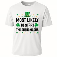 Most Likely To Start The Shenanigans Funny St Patricks Day Performance Shirt