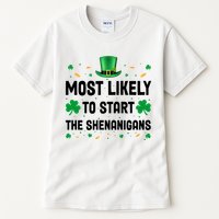 Most Likely To Start The Shenanigans Funny St Patricks Day Tall T-Shirt