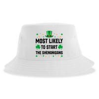 Most Likely To Start The Shenanigans Funny St Patricks Day Sustainable Bucket Hat