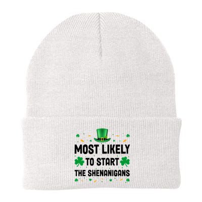 Most Likely To Start The Shenanigans Funny St Patricks Day Beanie