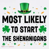 Most Likely To Start The Shenanigans Funny St Patricks Day Mesh Reversible Basketball Jersey Tank