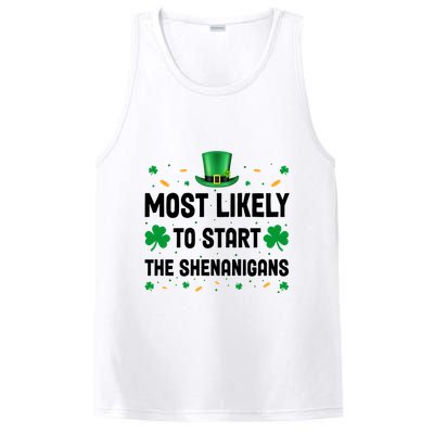 Most Likely To Start The Shenanigans Funny St Patricks Day PosiCharge Competitor Tank