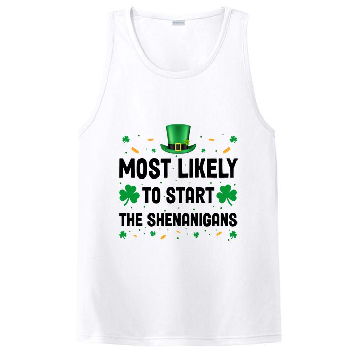 Most Likely To Start The Shenanigans Funny St Patricks Day PosiCharge Competitor Tank