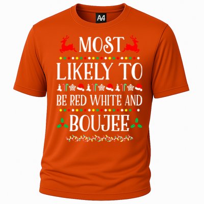 Most Likely To Be Red White And Boujee Family Christmas Gift Cooling Performance Crew T-Shirt