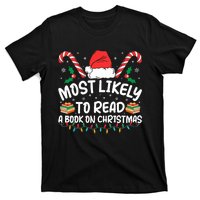 Most Likely To Read A Book On Christmas Matching Family T-Shirt