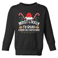 Most Likely To Read A Book On Christmas Matching Family Toddler Sweatshirt