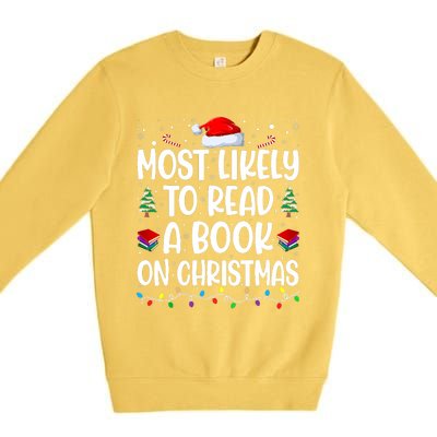 Most Likely To Read A Book On Christmas Matching Family Premium Crewneck Sweatshirt