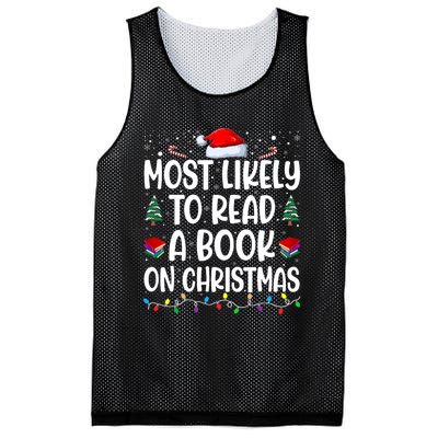 Most Likely To Read A Book On Christmas Matching Family Mesh Reversible Basketball Jersey Tank