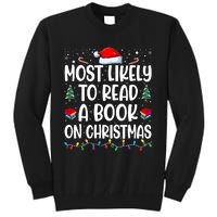 Most Likely To Read A Book On Christmas Matching Family Tall Sweatshirt