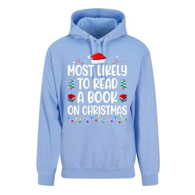 Most Likely To Read A Book On Christmas Matching Family Unisex Surf Hoodie