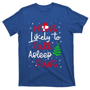 Most Likely To Fall Asleep First Family Matching Christmas Gift T-Shirt