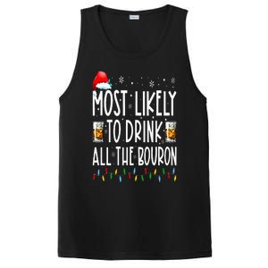 Most Likely To Drink All The Bourbon Funny Christmas Holiday PosiCharge Competitor Tank